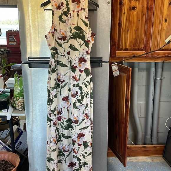 Entro Shorts Dress maxi Tropical Floral women’s Lg ,‎ sheer full split skirt - Picture 3 of 11